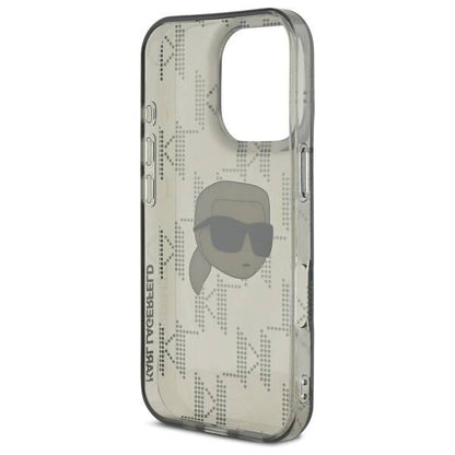 Étui pour Apple iPhone 16 Pro, Karl Lagerfeld, IML Luxury Electroplated Karl's Head, Noir