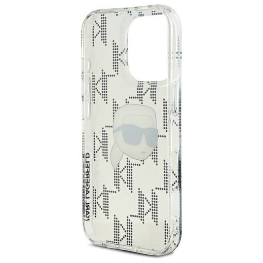Étui pour Apple iPhone 16 Pro, Karl Lagerfeld, IML Luxury Electroplated Karl's Head, Transparent