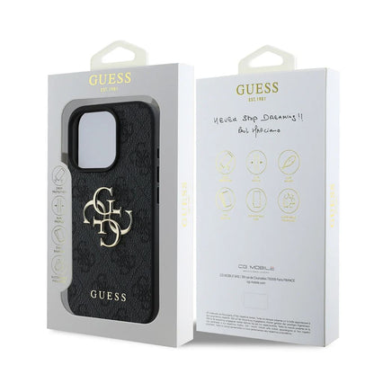 Étui pour Apple iPhone 16 Pro Max, Guess, 4G Big Logo, Noir