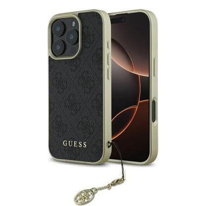 Étui pour Apple iPhone 16 Pro Max, Guess, 4G Charm, Noir