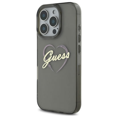 Étui pour Apple iPhone 16 Pro Max, Guess, IML Heart, Noir