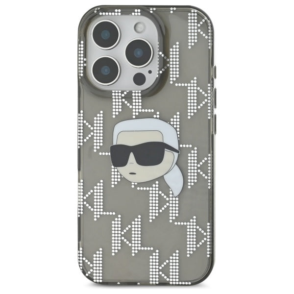 Étui pour Apple iPhone 16 Pro Max, Karl Lagerfeld, IML Luxury Electroplated Karl's Head, Noir