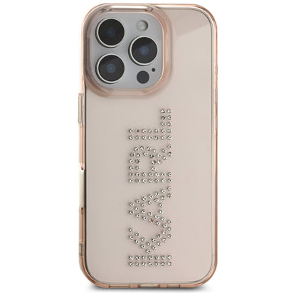 Étui pour Apple iPhone 16 Pro Max, Karl Lagerfeld, IML Rhinestones Pink Logo, Rose