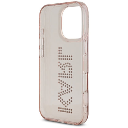 Étui pour Apple iPhone 16 Pro Max, Karl Lagerfeld, IML Rhinestones Pink Logo, Rose