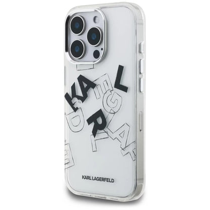 Étui pour Apple iPhone 16 Pro Max, Karl Lagerfeld, Logo Graphique Esquissé IML, Transparent