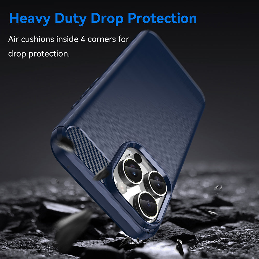 Coque pour Apple iPhone 16 Pro, Techsuit, Carbone, Bleue