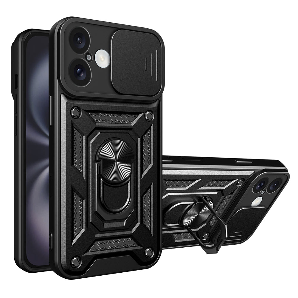 Coque pour Apple iPhone 16, Techsuit, CamShield, Noire