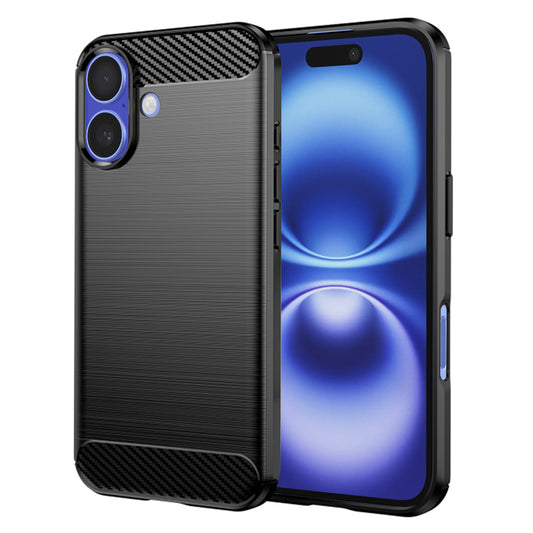 Coque pour Apple iPhone 16, Techsuit, Carbone, Noire