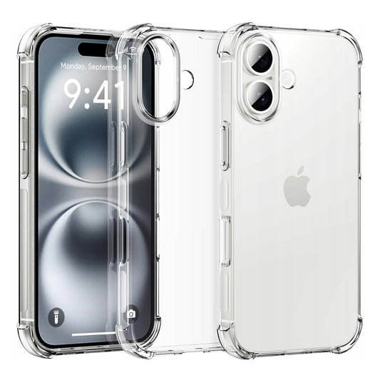 Coque pour Apple iPhone 16, Techsuit, Shockproof Clear (Grand Trou pour Objectif), Transparente