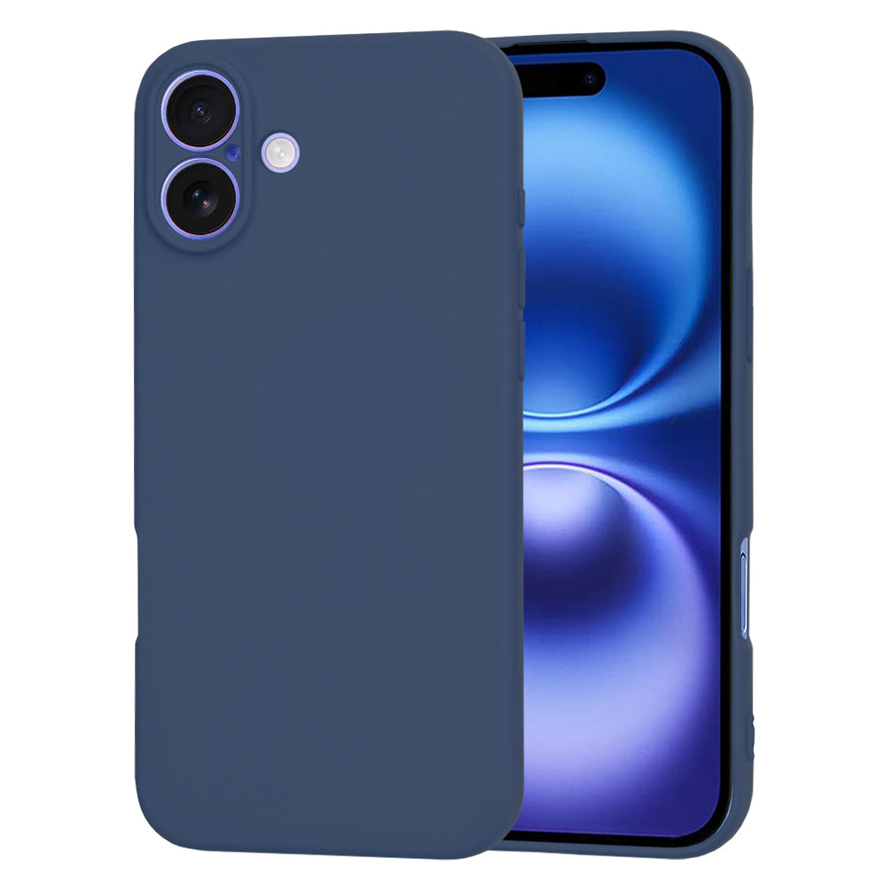 Étui pour Apple iPhone 16, Techsuit, SoftFlex, Bleu Marine