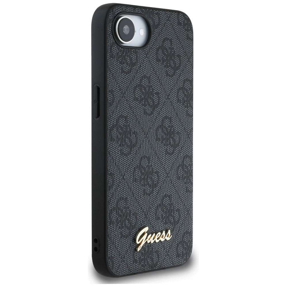 Étui pour Apple iPhone 16e, Guess, Logo Script 4G, Noir