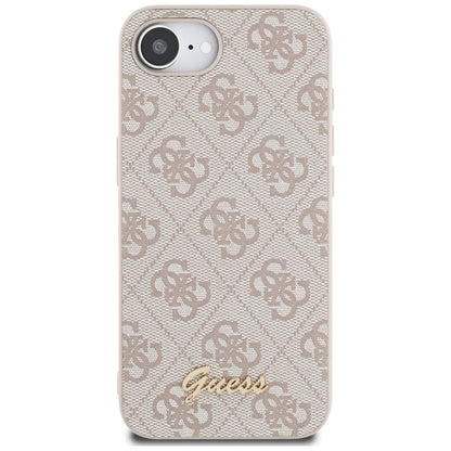 Étui pour Apple iPhone 16e, Guess, Logo Script 4G, Rose