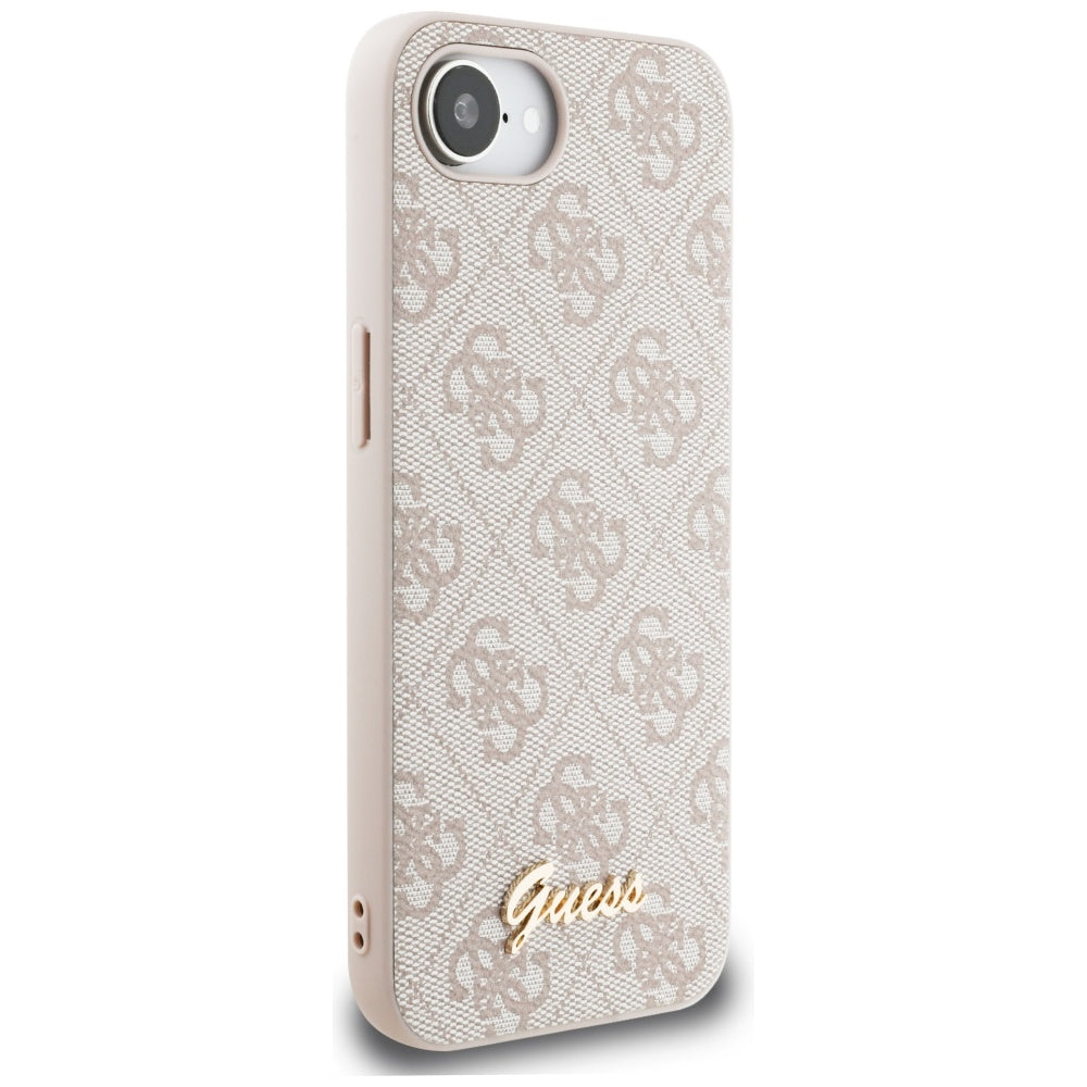 Étui pour Apple iPhone 16e, Guess, Logo Script 4G, Rose
