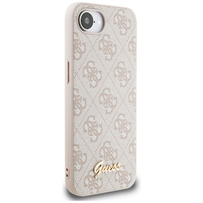 Étui pour Apple iPhone 16e, Guess, Logo Script 4G, Rose