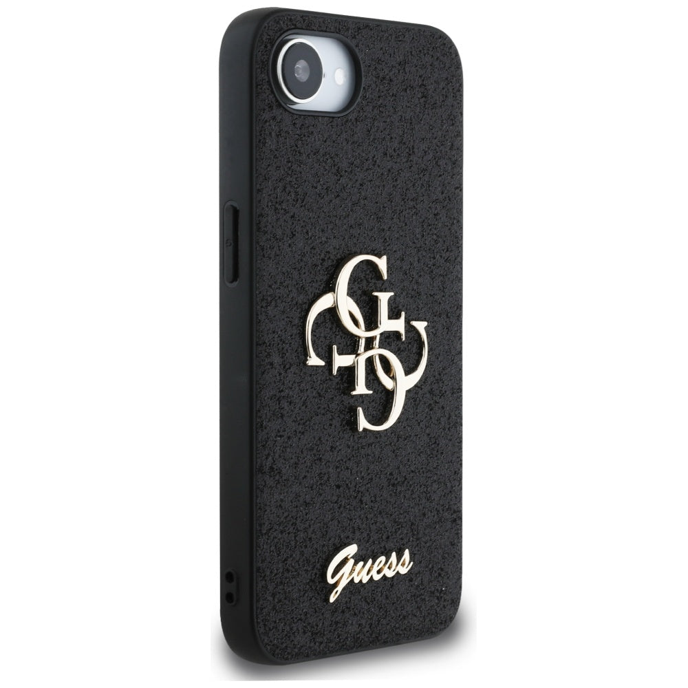 Étui pour Apple iPhone 16e, Guess, Fixed Glitter Big 4G, Noir
