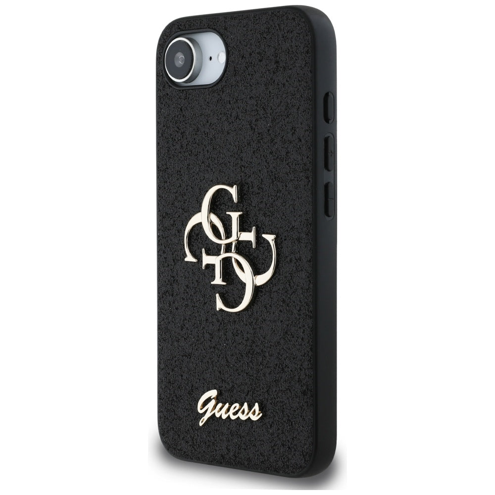 Étui pour Apple iPhone 16e, Guess, Fixed Glitter Big 4G, Noir