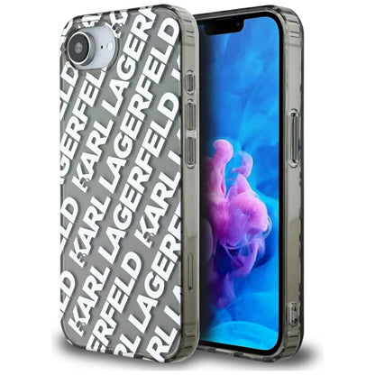 Étui pour Apple iPhone 16e, Karl Lagerfeld, IML Luxury Silver Fullover Logo, Argenté