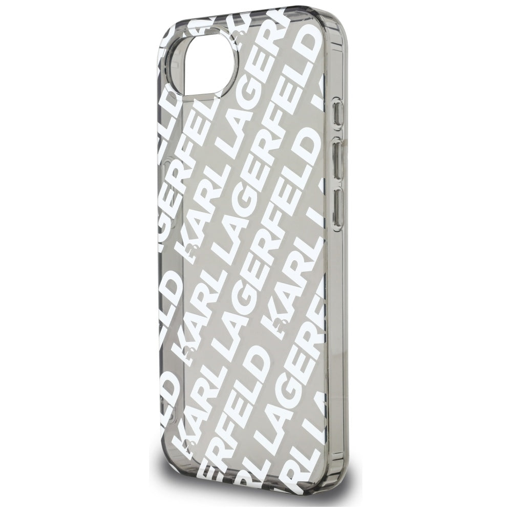 Étui pour Apple iPhone 16e, Karl Lagerfeld, IML Luxury Silver Fullover Logo, Argenté