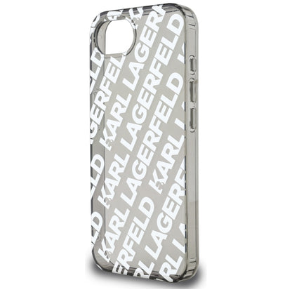 Étui pour Apple iPhone 16e, Karl Lagerfeld, IML Luxury Silver Fullover Logo, Argenté