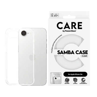 Étui pour Apple iPhone 16e, PanzerGlass, Care Fashionable, Transparent