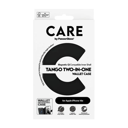 Étui pour Apple iPhone 16e, PanzerGlass, Fonction Care Tango Two-in-One, Noir