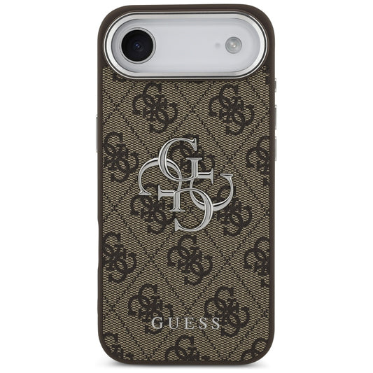 Étui pour Apple iPhone 17 Air, Guess, Big 4G Logo Classic, Marron Argenté.
