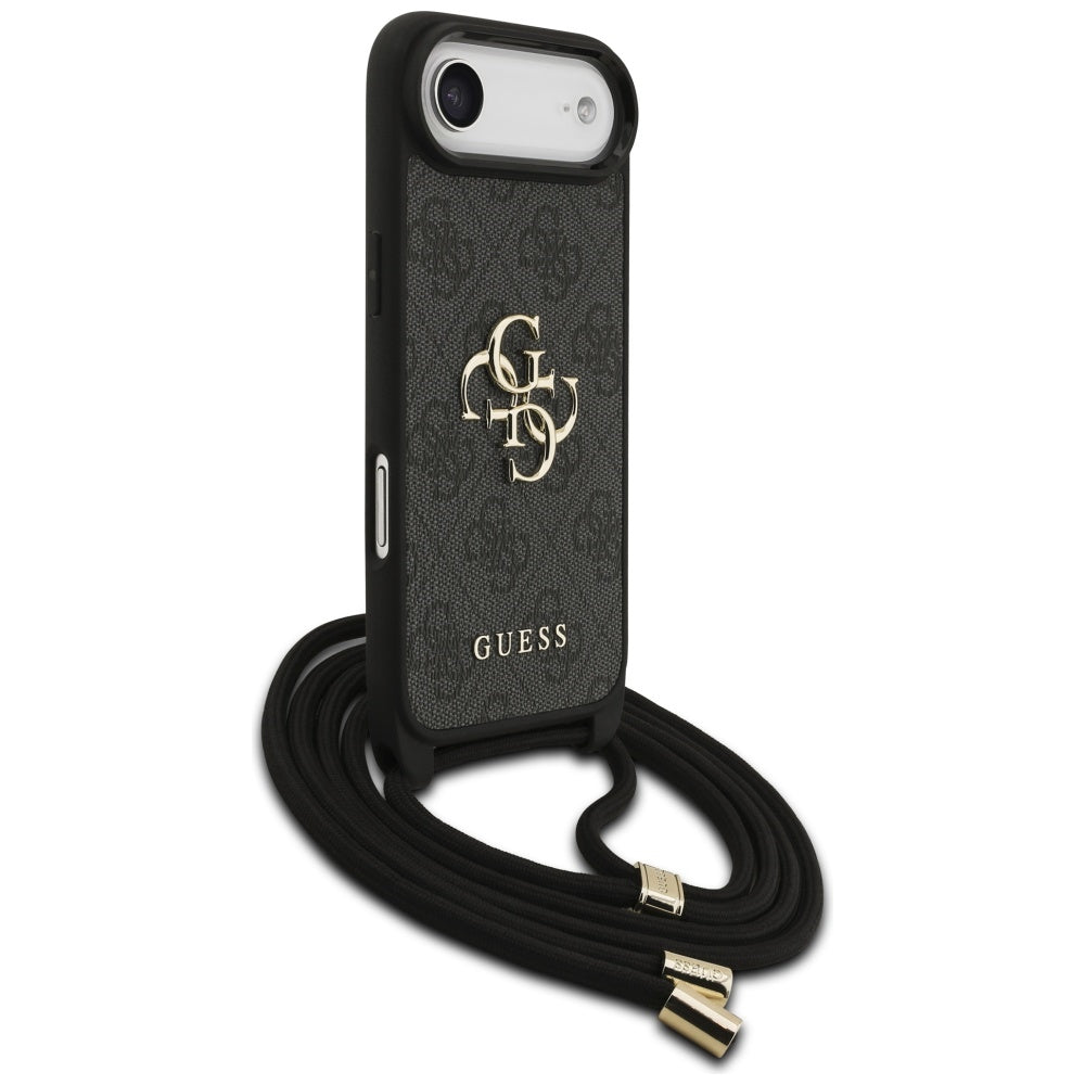Étui pour Apple iPhone 17 Air, Guess, Crossbody Cord 4G Big Log, Noir