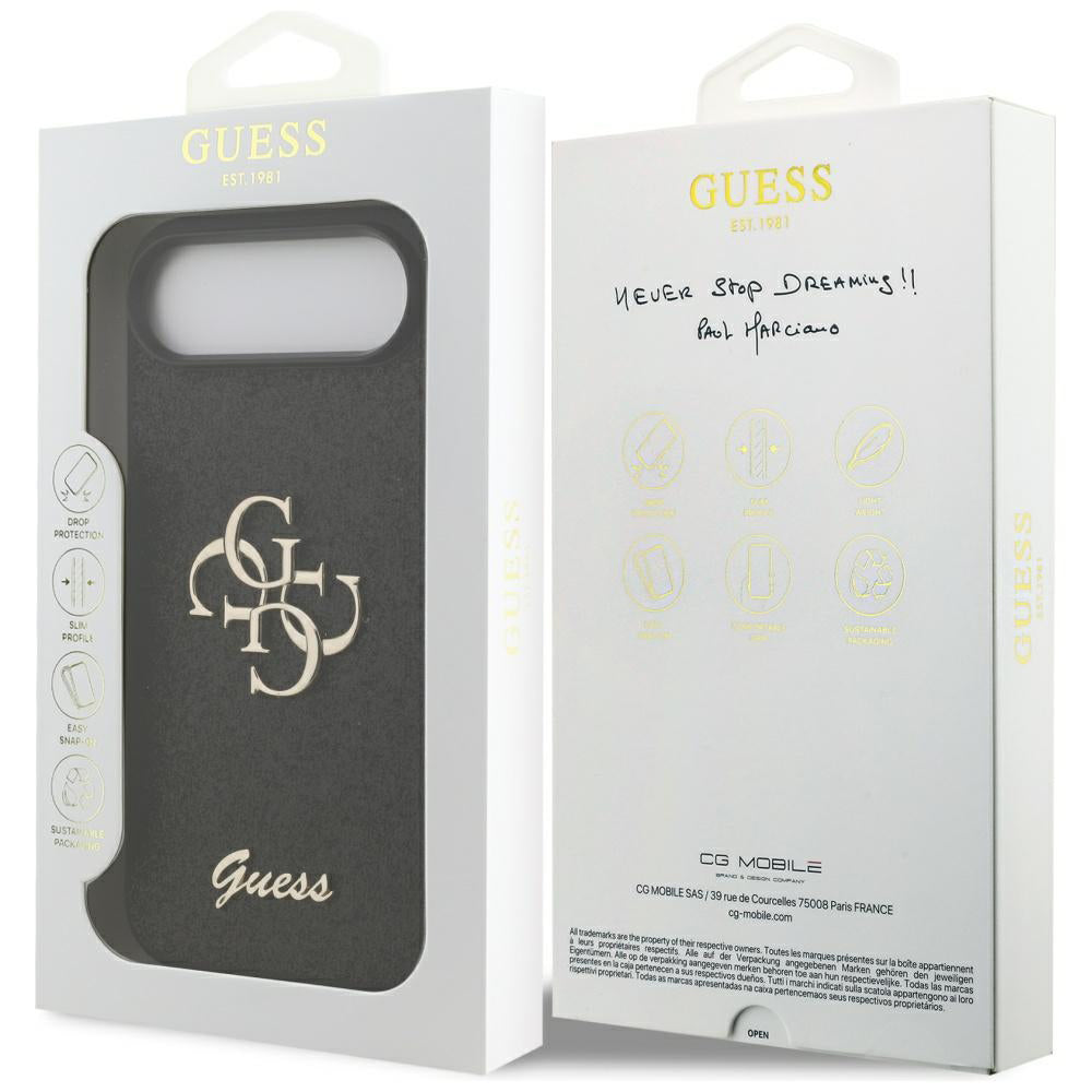 Housse pour Apple iPhone 17 Air, Guess, Fixed Glitter Big 4G, Noire