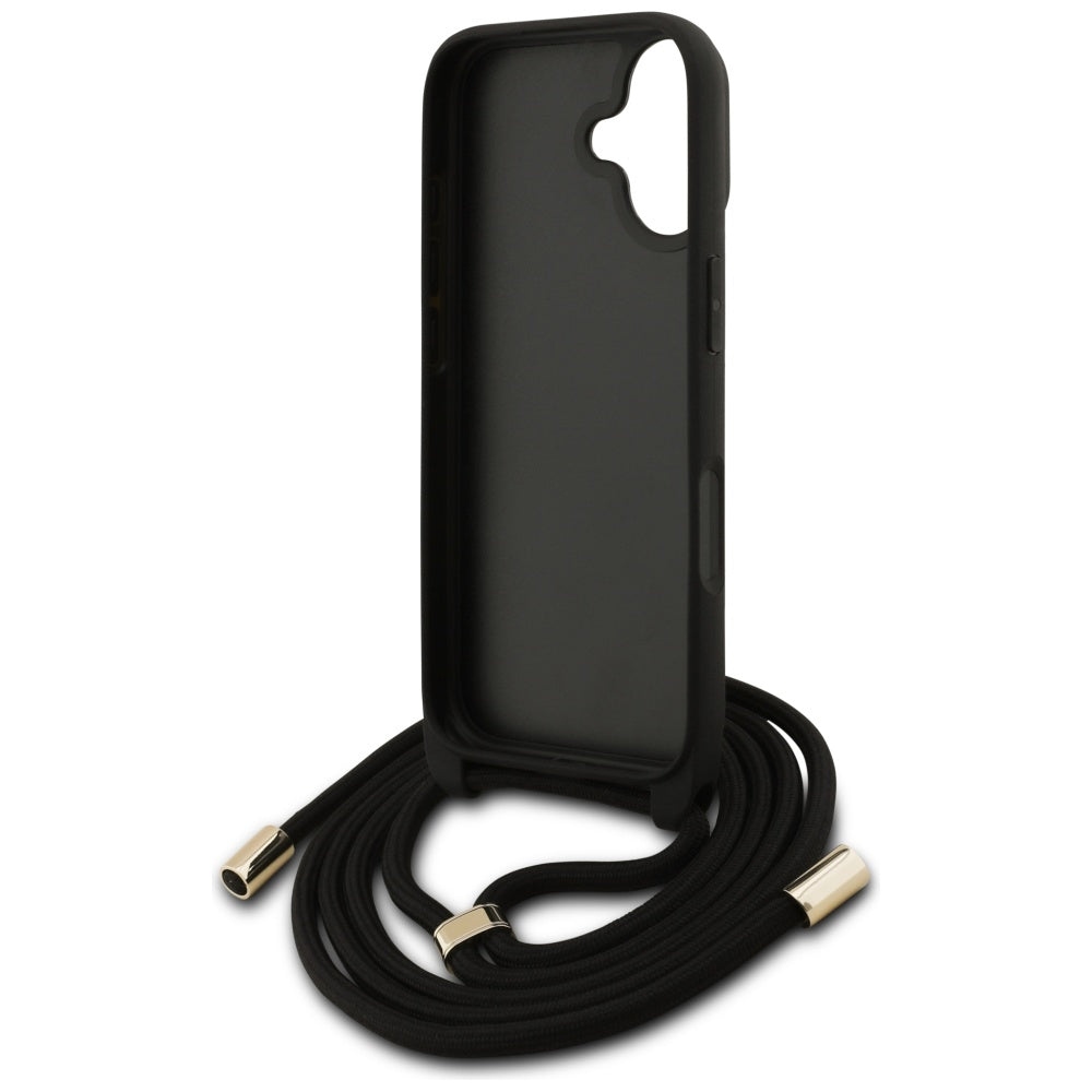 Étui pour Apple iPhone 17, Guess, 4G CBDY Grand Logo avec Bandoulière, Marron