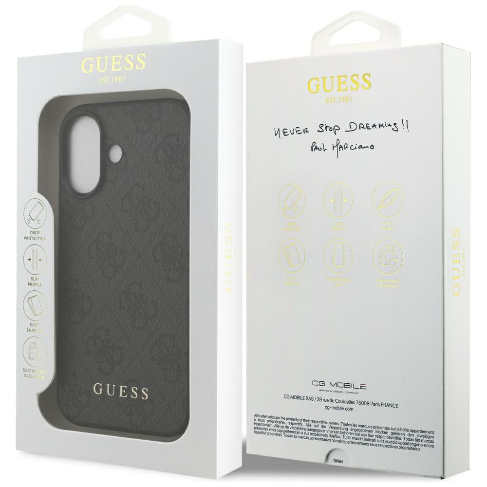 Étui pour Apple iPhone 17, Guess, 4G Classic, Noir