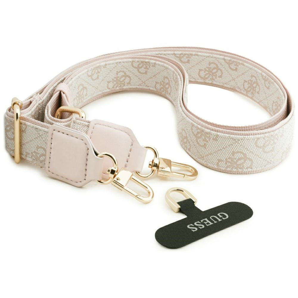 Étui pour Apple iPhone 17, Guess, 4G Strass Logo et Big Strap, Rose