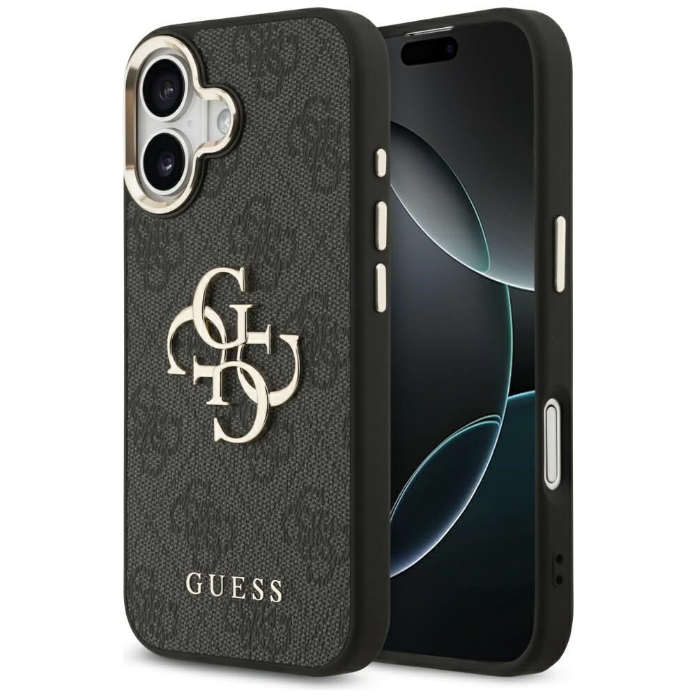 Étui pour Apple iPhone 17, Guess, Big 4G Logo Classic, Noir Doré