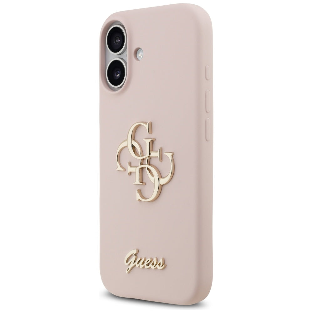 Étui pour Apple iPhone 17, Guess, Big 4G Script, Rose Clair