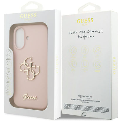 Étui pour Apple iPhone 17, Guess, Big 4G Script, Rose Clair