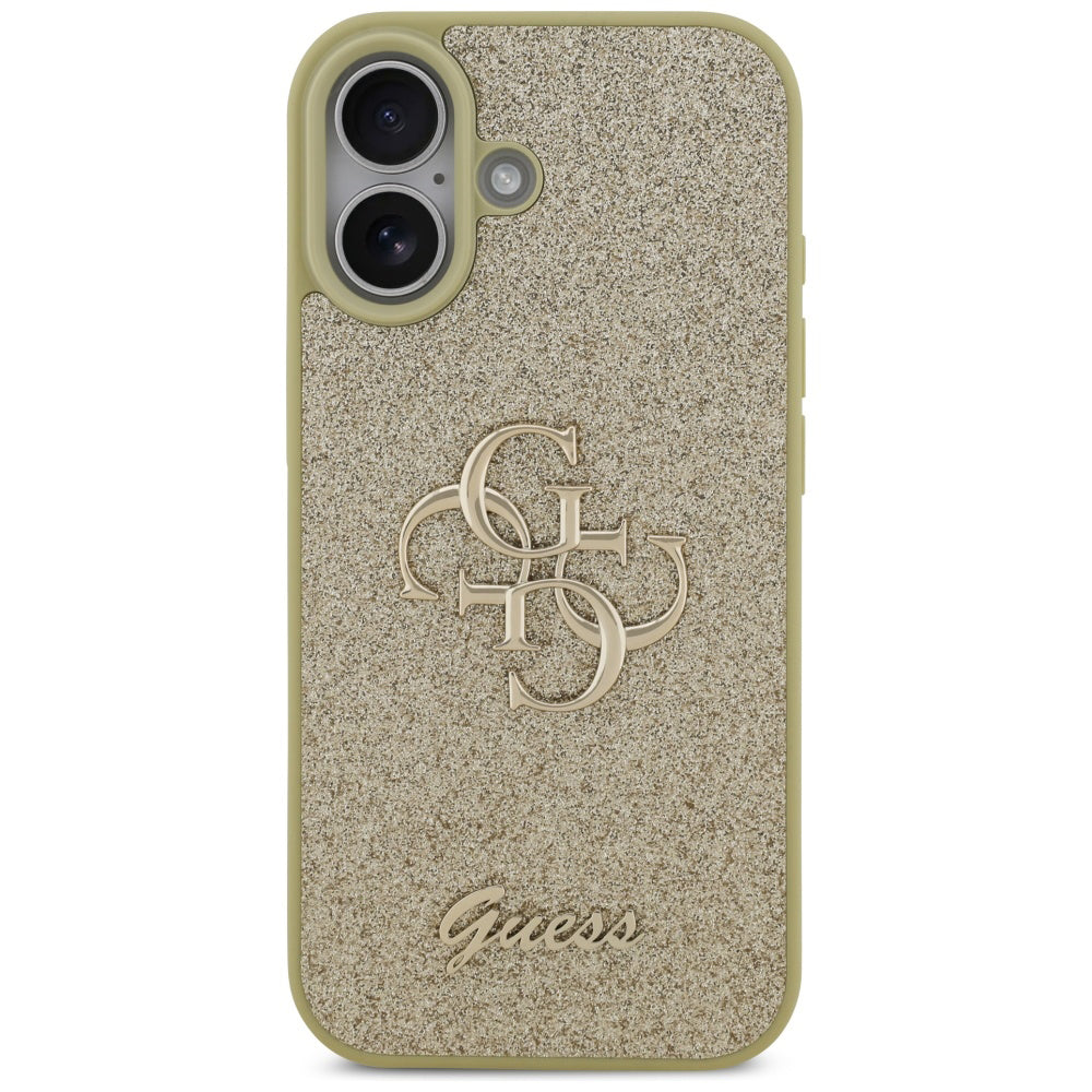 Étui pour Apple iPhone 17, Guess, Fixed Glitter Big 4G, Doré