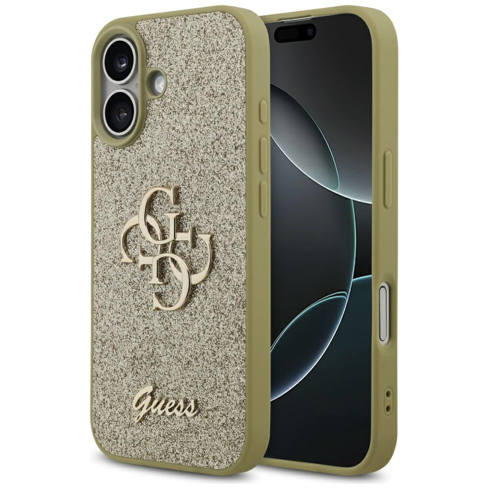 Étui pour Apple iPhone 17, Guess, Fixed Glitter Big 4G, Doré