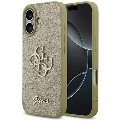 Étui pour Apple iPhone 17, Guess, Fixed Glitter Big 4G, Doré