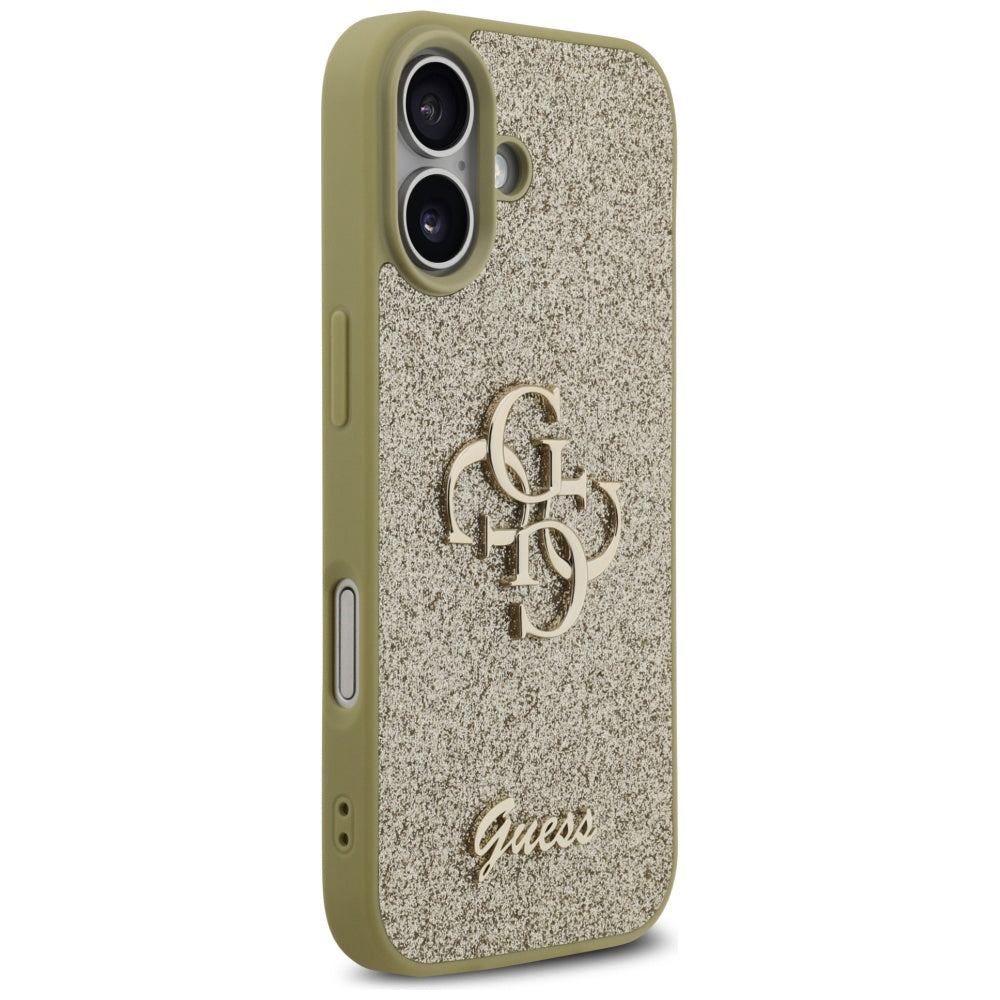Étui pour Apple iPhone 17, Guess, Fixed Glitter Big 4G, Doré