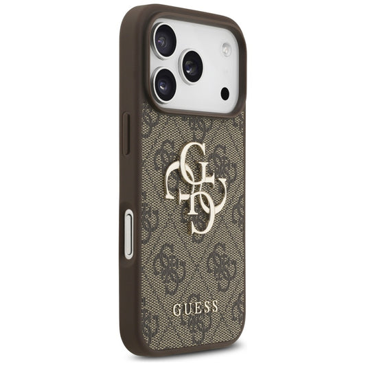 Étui pour Apple iPhone 17 Pro, Guess, Logo Classique 4G avec Bandoulière en Perle, Marron