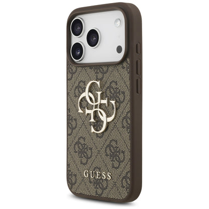 Étui pour Apple iPhone 17 Pro, Guess, Logo Classique 4G avec Bandoulière en Perle, Marron