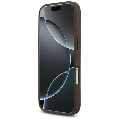 Étui pour Apple iPhone 17 Pro, Guess, Logo Classique 4G avec Bandoulière en Perle, Marron