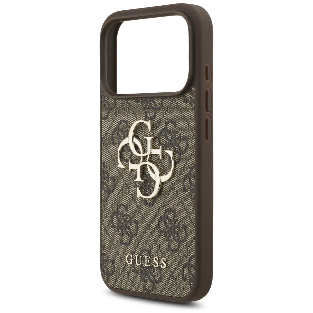 Étui pour Apple iPhone 17 Pro, Guess, Logo Classique 4G avec Bandoulière en Perle, Marron