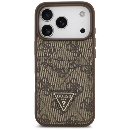 Étui pour Apple iPhone 17 Pro, Guess, 4G Double Card Triangle, Marron