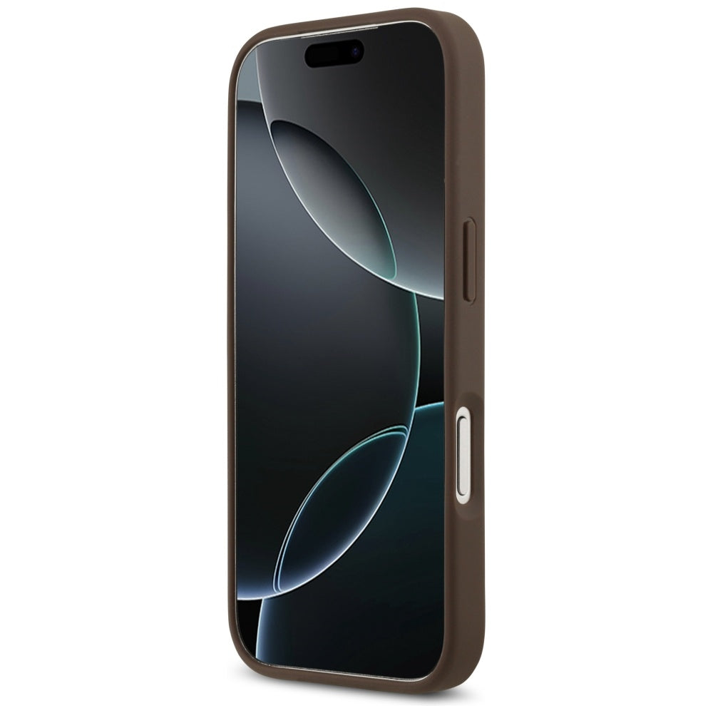 Étui pour Apple iPhone 17 Pro, Guess, 4G Double Card Triangle, Marron