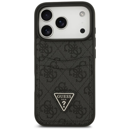 Étui pour Apple iPhone 17 Pro, Guess, 4G Double Card Triangle, Noir