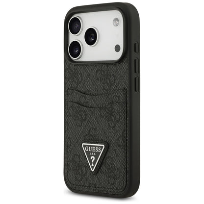 Étui pour Apple iPhone 17 Pro, Guess, 4G Double Card Triangle, Noir