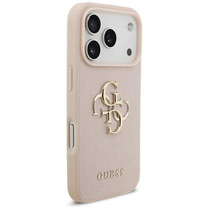 Étui pour Apple iPhone 17 Pro, Guess, 4G Grained Big and Classic Logo, Rose