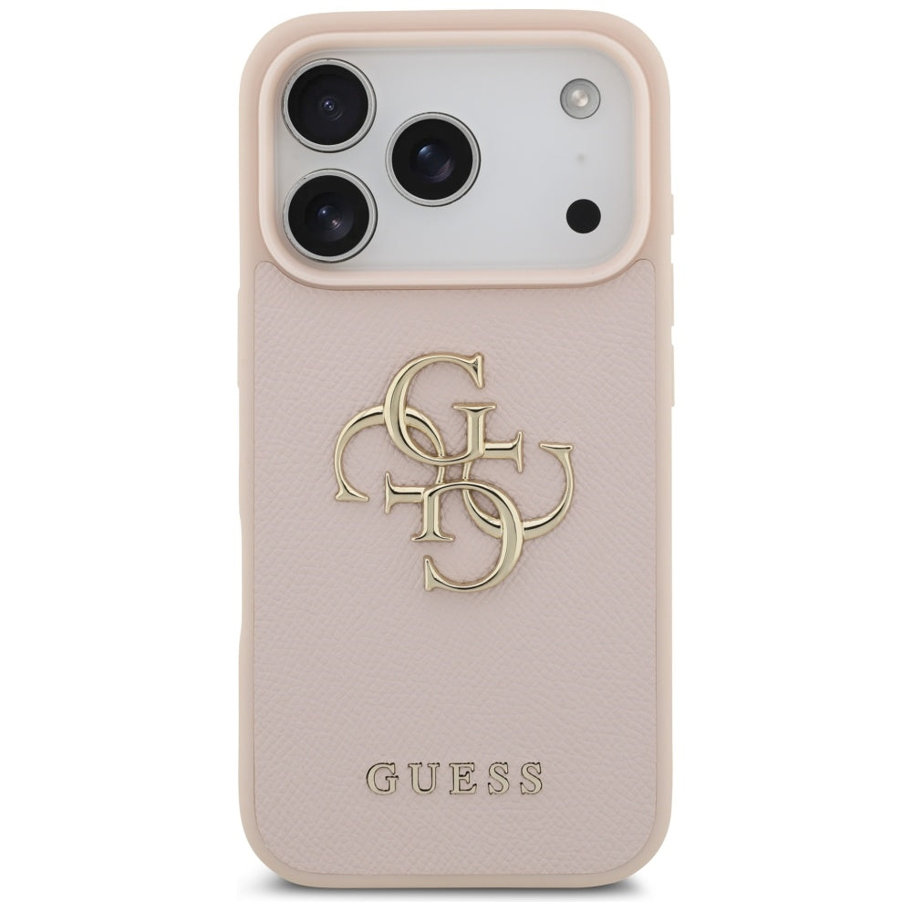 Étui pour Apple iPhone 17 Pro, Guess, 4G Grained Big and Classic Logo, Rose