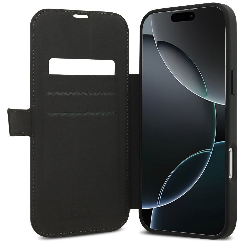 Étui pour Apple iPhone 17 Pro, Guess, Logo Métal 4G, Marron