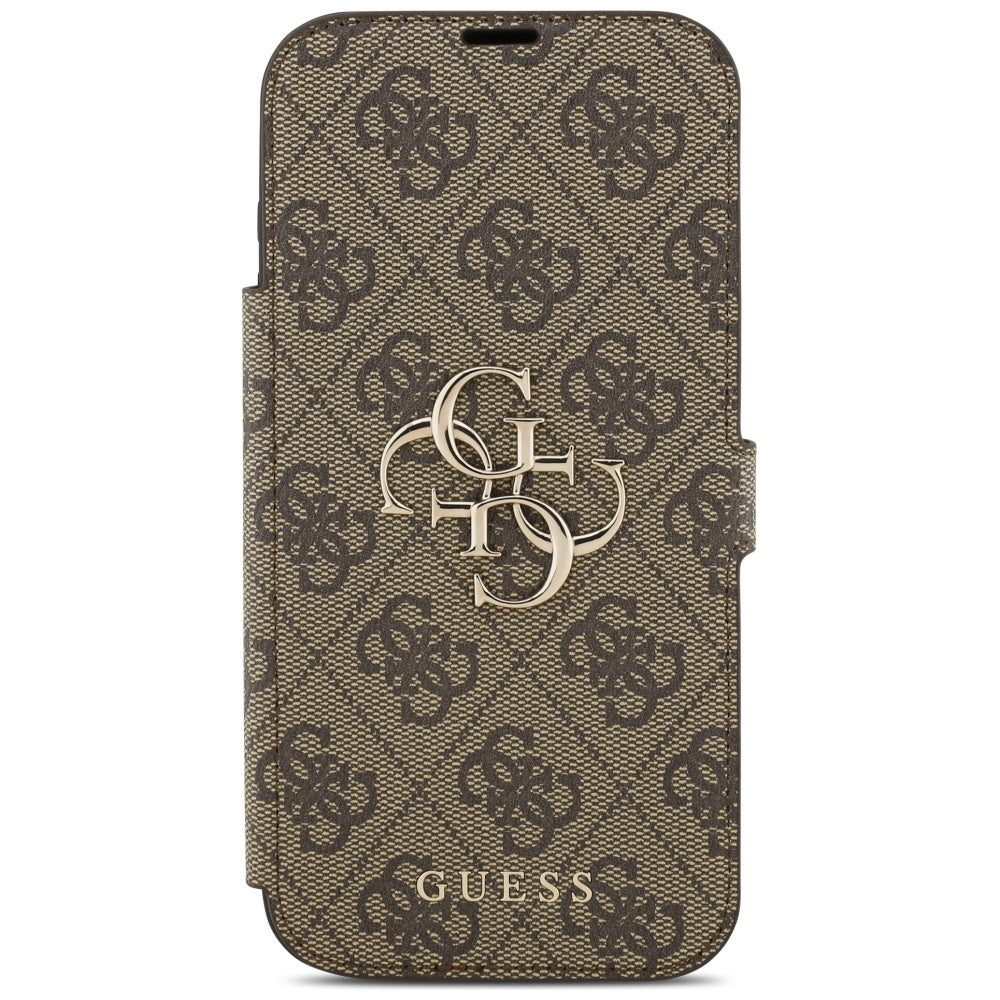 Étui pour Apple iPhone 17 Pro, Guess, Logo Métal 4G, Marron